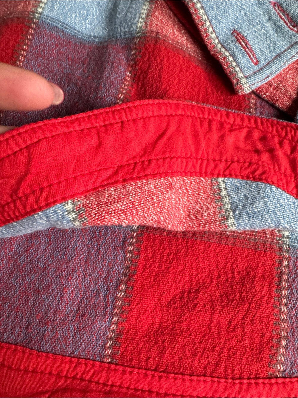 Red & Light Blue Plaid Pullover Shirt - Picture 4 of 4